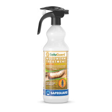 Soluguard Woodworm Treatment - Ready For Use High Strength Woodworm Killer Spray (1 Litre, Clear)