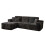 MN Furniture (Black) Modern Smart Left/Right Corner Sofa in a Box 6