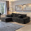 MN Furniture (Black) Modern Smart Left/Right Corner Sofa in a Box 3