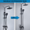 Black Shower Extend Pipe 30cm Length Shower Mixer Pipe Brass Bath 5
