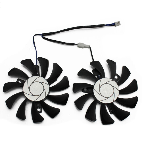 Ψύκτρα GPU HA8010H12F-Z 75MM 2Pin GTX1050Ti με Διπλό Ανεμιστήρα για (2 τεμάχια) 2