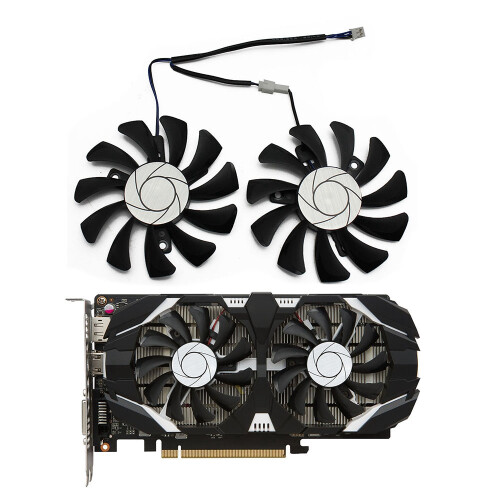 Ψύκτρα GPU HA8010H12F-Z 75MM 2Pin GTX1050Ti με Διπλό Ανεμιστήρα για (2 τεμάχια) 1