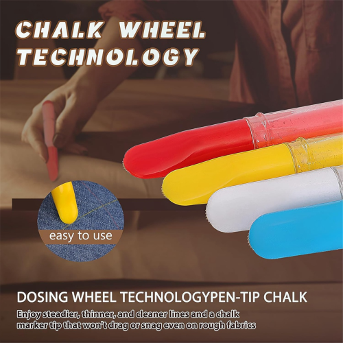 Fabric Chalk Markers for Sewing,Quilting,Crafting (2PCS With 1 Ruler) 2
