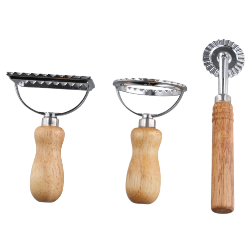 Set da 3 pezzi per ravioli: stampino e taglierina con rullo e stampo 1