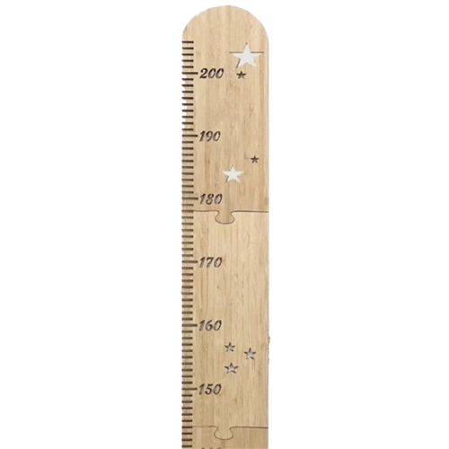 Houten kindermaat, patchwork kindermaat, hoogtemeter voor de kinderkamer
