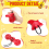 1 Pair Spanish Castanets Wood Hand Percussion Castanets(Red) 2