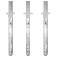 Zestaw 3 sztuk stalowych linijek metrycznych 15 cm