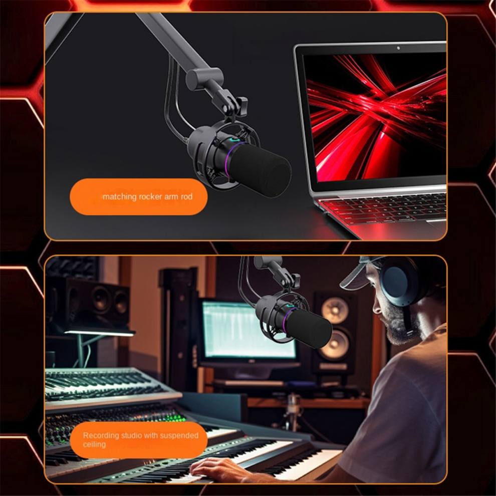 Microfono Dinamico Usb Xlr Con Stent Di Registrazione Per Doppiaggio-image