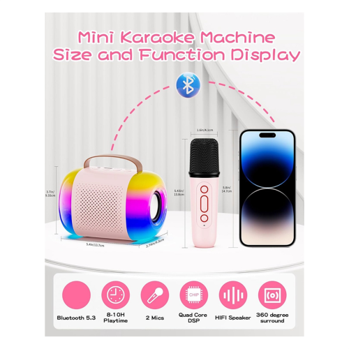 Mini Karaoke Machine for Kids and Adults, 2