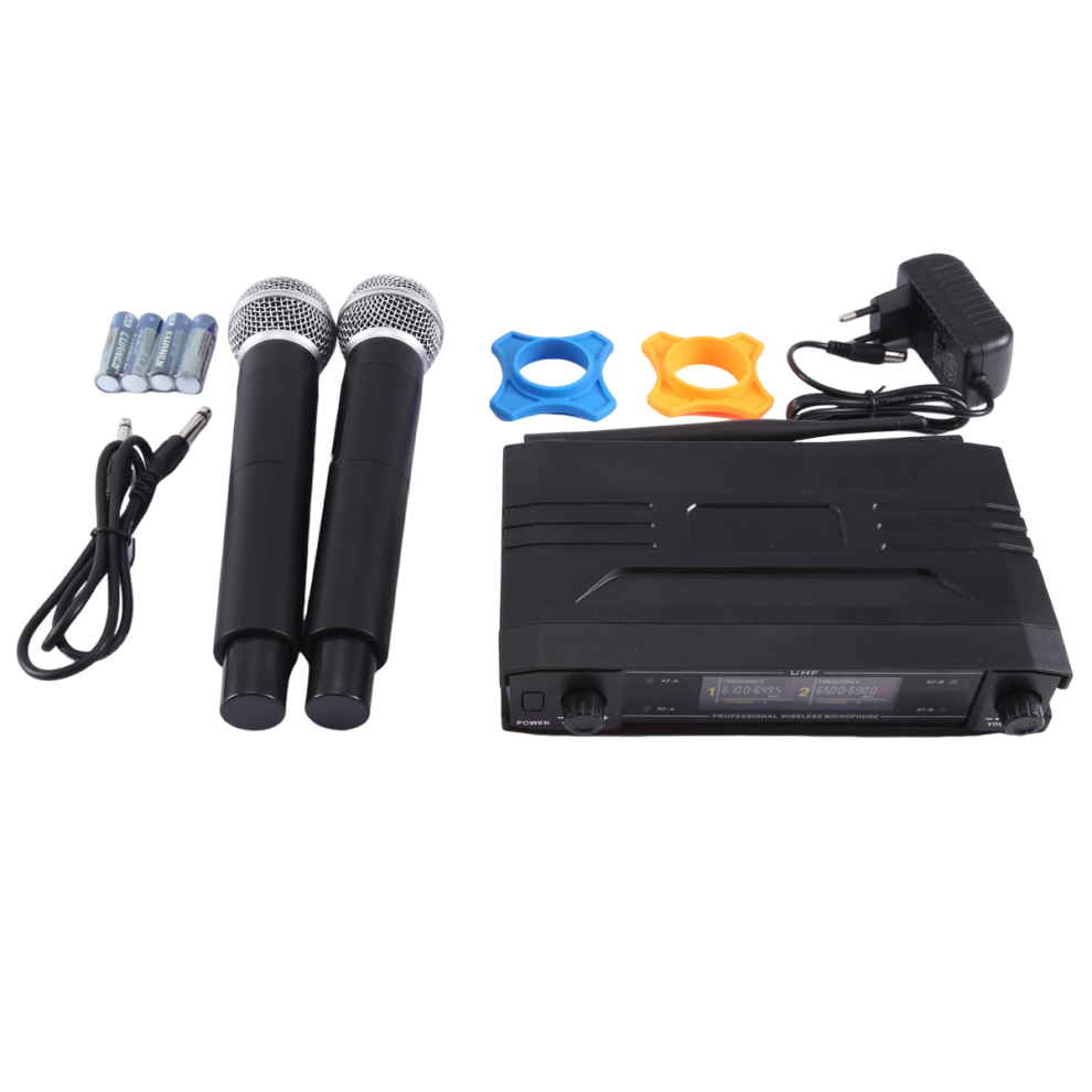 Microphone sans fil professionnel UHF, système portable, prise UE