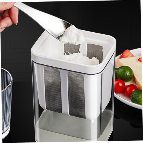 Greek Yogurt Strainer, 1100 ml with Fine Mesh Bag and Lid, Grey 2