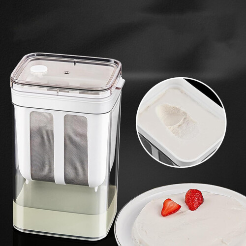 Greek Yogurt Strainer, 1100 ml with Fine Mesh Bag and Lid, Grey 1