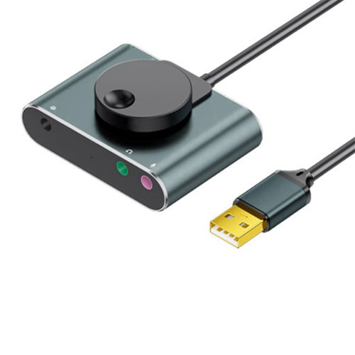 Εξωτερική κάρτα ήχου USB για επιτραπέζιο και φορητό υπολογιστή, μαύρη