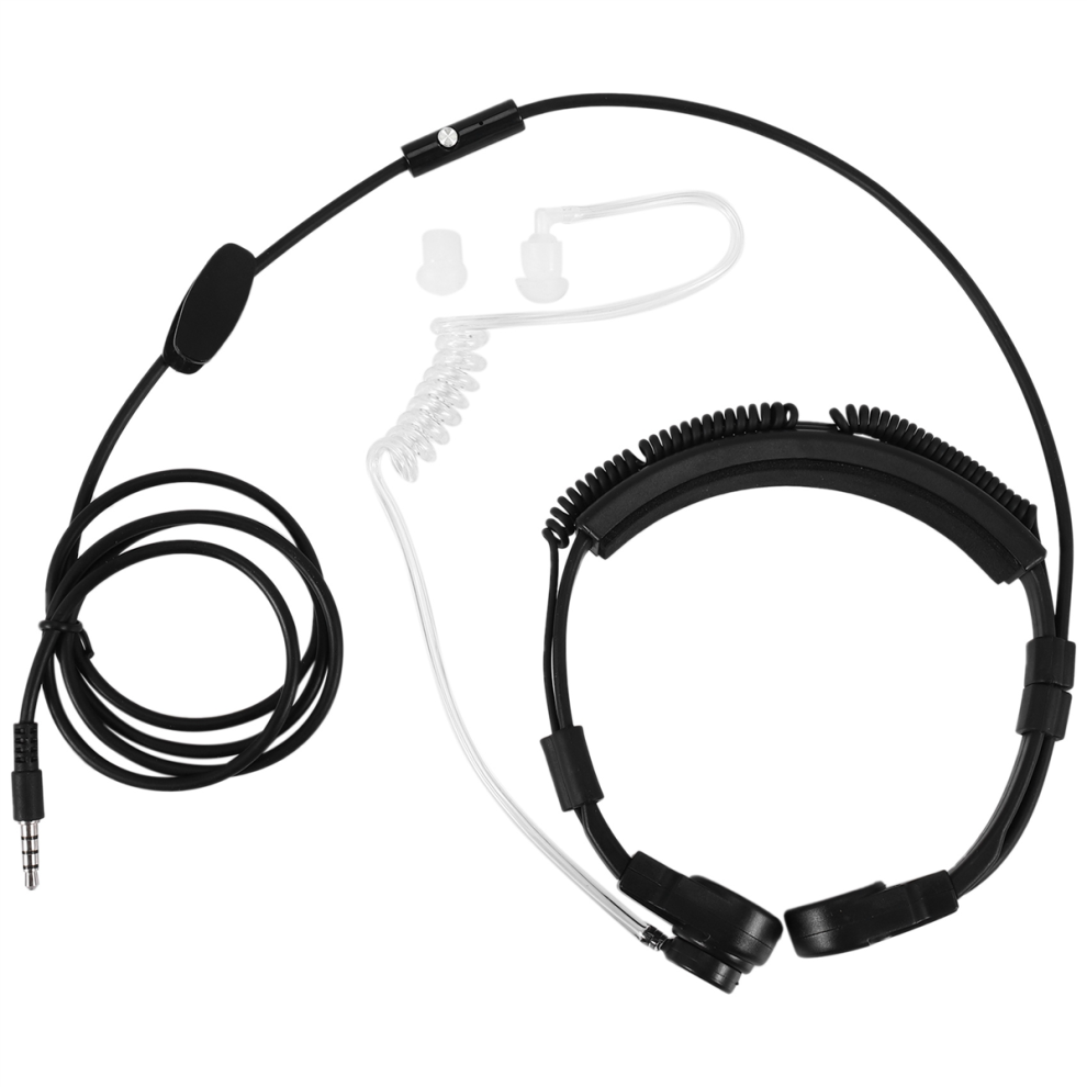 3.5Mm Plug Throat Earphone Headset With Throat Mic For Smartphones 4714159497807