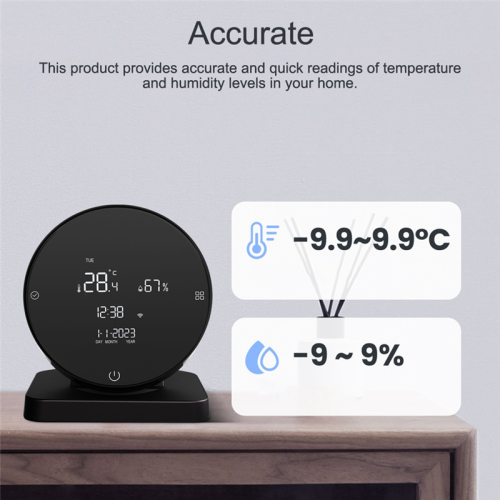 Tuya WIFI USB recarregável Temperatura e Umidade Casa Quarto do Bebê 2