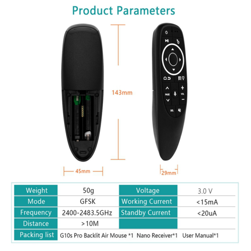 G10S Pro Remote Control for Android TV Box Voice Remote Control