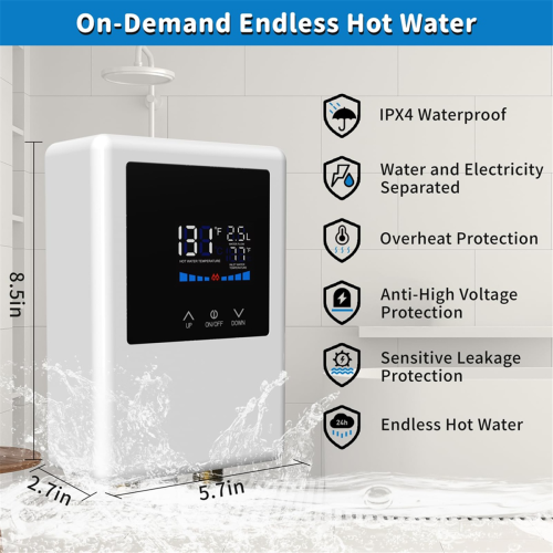 Chauffe-eau électrique instantané 5 500 W, prise UE 2