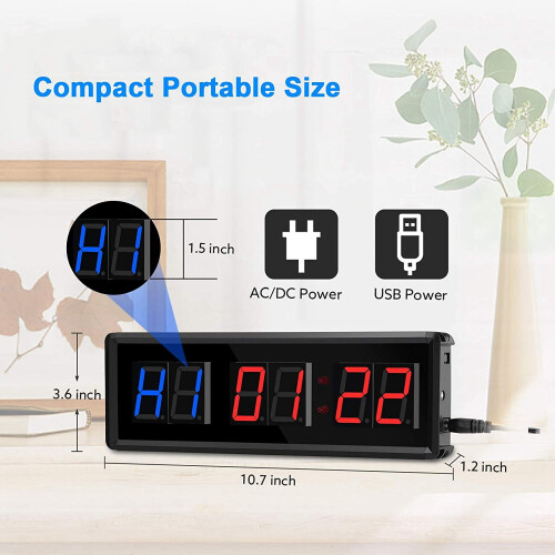 Gym Timer,LED Interval Digital Countdown Wall Clock Fitness Timer 2