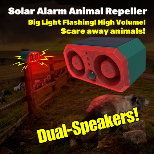 Super Loud Volume Solar Alarm 2 Speakers Recording Motion Detection 1