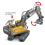 1:24 Escavatore telecomandato 11 canali 2.4G Telecomando 3