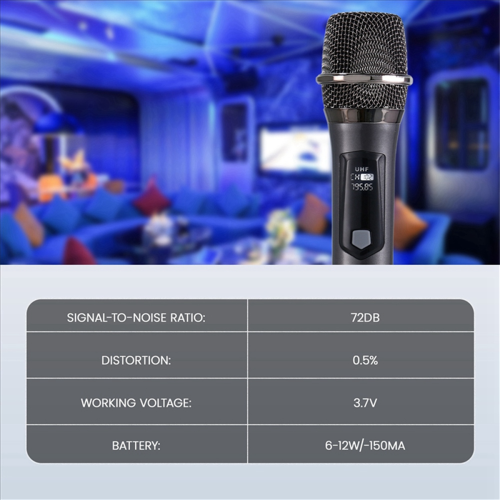 Microfono wireless da uno a due per uso domestico per spettacoli KTV, grigio 1