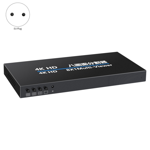 Διαχωριστικό οθόνης συμβατό με 4K, 8X1 Quad Multi-Viewer, βύσμα EU 1
