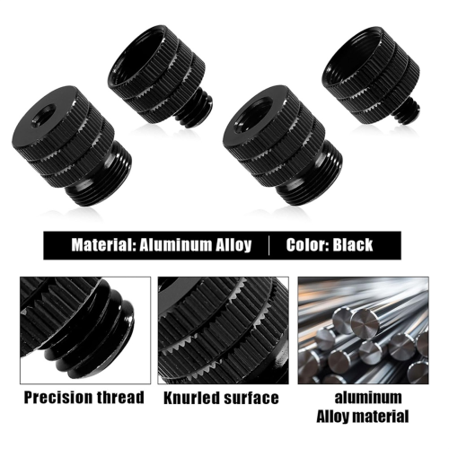 4-delt mikrofonstativadapter, mikrofongevindadapter 2