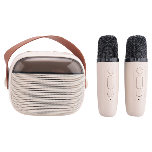 Caixa de som Bluetooth para karaokê infantil com microfones, branco cremoso 2