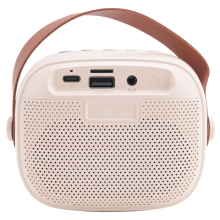 Caixa de som Bluetooth para karaokê infantil com microfones, branco cremoso