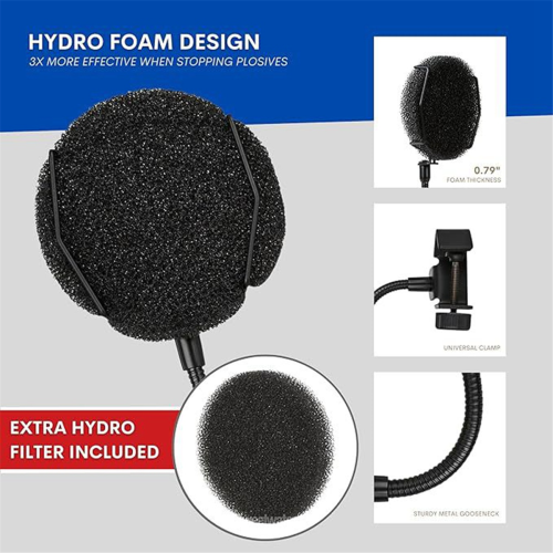 Filtro de microfone para podcast com microfone USB 2