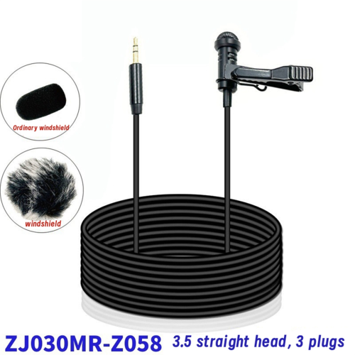 Kit de microfone de lapela de 3,5 mm + capa à prova de vento para microfone de 1,5 m 2
