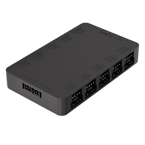 ARGB Ventilatorhub 10-ports 4-bens 5V-3-bens ventilatorcontroller hvid 1