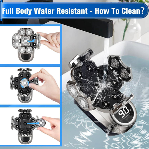 9D Electric IP67 Waterproof Men's Rotary Head Beard Shaver 2