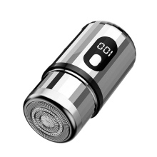 Mini elektrisk barbermaskine, bærbar, genopladelig, via USB, sølv