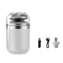 Rasoio elettrico portatile 2 in 1 per peli del naso, bianco