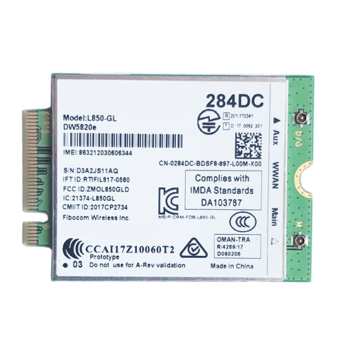 DW5820E L850- LTE 4G-kortmodul 0284DC 284DC til bærbar computer 3500 2