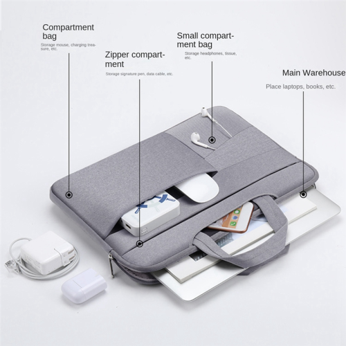 Capa para tablet de alta capacidade de 14 polegadas para transportar um laptop de 14 polegadas, preta 1