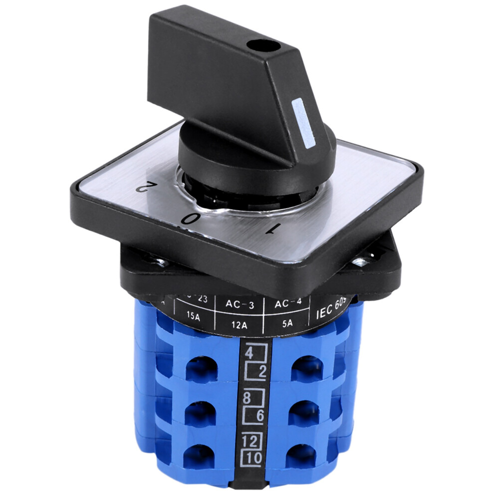 3 Positions On-Off-On Changeover Control Rotary Cam Switch 20A 4713755005669