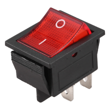 Rødt lys lyser 4-benet DPST ON/OFF Snap-in vippekontakt 16A 20A 250V AC