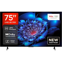 TCL 75P6K-UK 75" 4K Ultra HD, HDR TV, Smart TV Powered by Google TV (Dolby Audio, Voice Control, compatible with Google assistant 2025 New Model