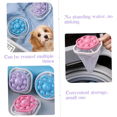 3pcs hair catcher washing machine, reusable 1