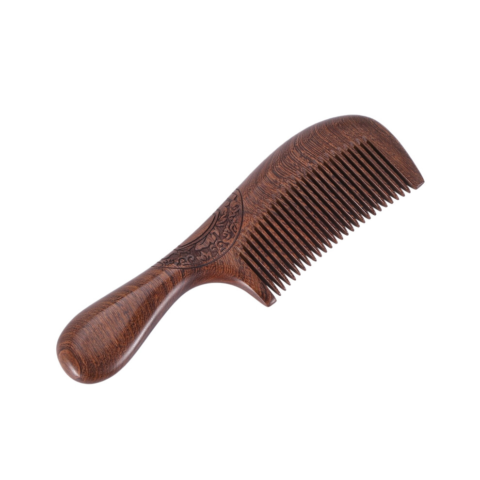 Unisex Sandalwood Comb Fine-Tooth Comb Wooden Handles Hair Comb
