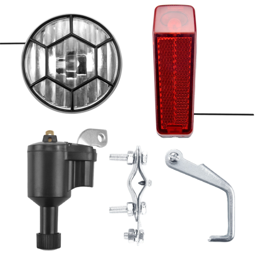 Bike Friction Generator Dynamo Headlight Tail Light Kit 6V 3W