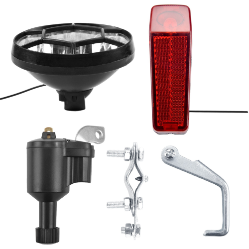 Bike Friction Generator Dynamo Headlight Tail Light Kit 6V 3W 2