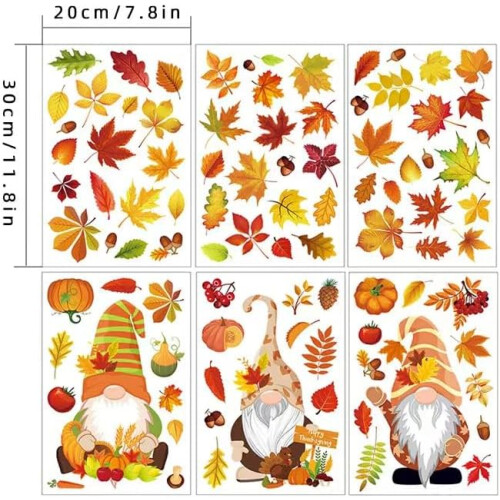 Autumn Thanksgiving Window Sticker Removable 2