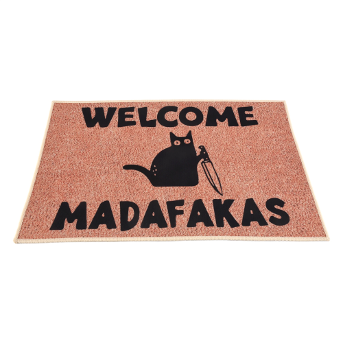 Dark Cat Welcome Madafakas Full Print Doormat Fun Doormat 1