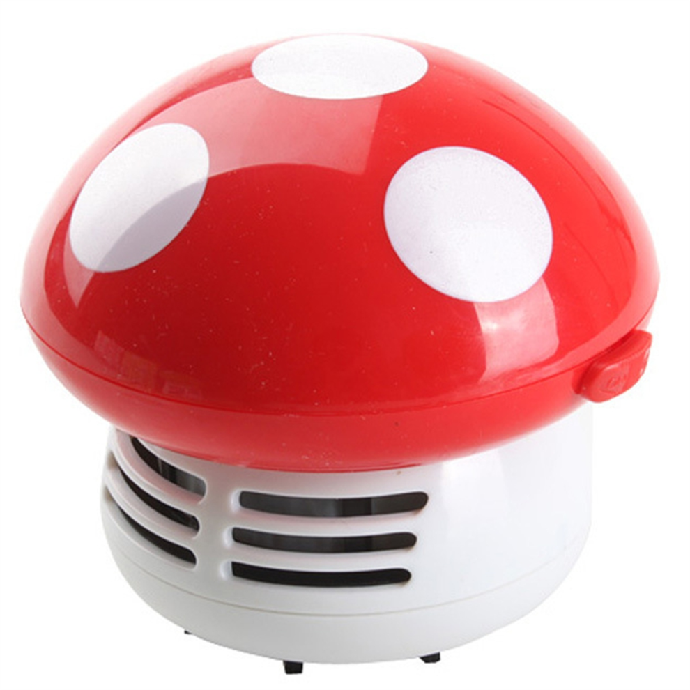Aspiradora De Escritorio Mini De Mano Con Forma De Hongo, Color Rojo-image