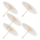 5 stk. papirparasol 60 cm strandparasol hvid 2