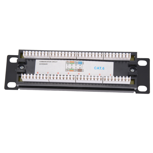CAT6 8 θύρες Patch Panel Rack Δικτύου 6,89 ιντσών 1U Rack με υποδοχή RJ45 2