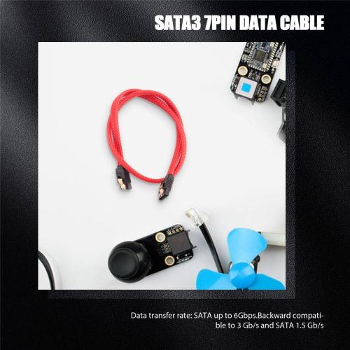 Kabel danych SATA3 7pin 50CM 3.0 III 6Gb/s SSD (czerwony) 2